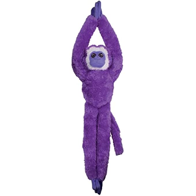 Deluxebase ECOBUDDIEZ TREE HUGGERS - PURPLE SQUIRREL MONKEY SMALL HANGING PLUSH TOY 55 CM MADE OF RECYCLED PLASTIC BOTTLES. SOFT & ECO-FRIENDLY PLUSH TOY, GIFT FOR CHILDREN - Image 1